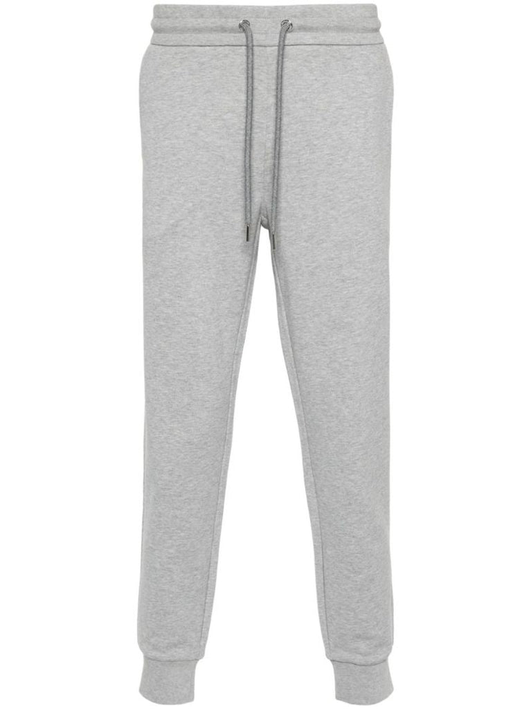 Grey Tapered Cotton Track Pants