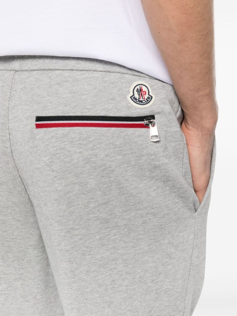 Grey Tapered Cotton Track Pants