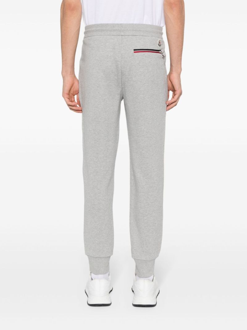 Grey Tapered Cotton Track Pants