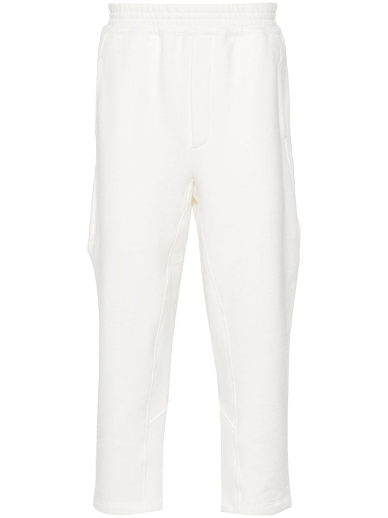 White Cropped Track Pants