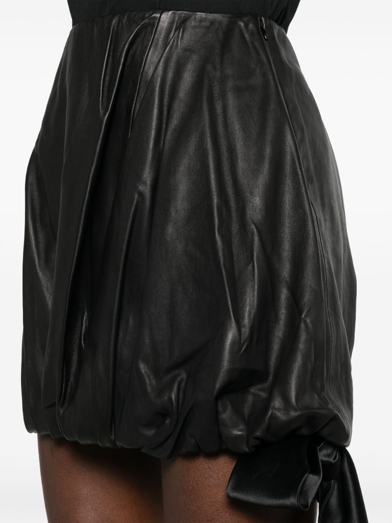 Black Bubble Leather Mini Skirt