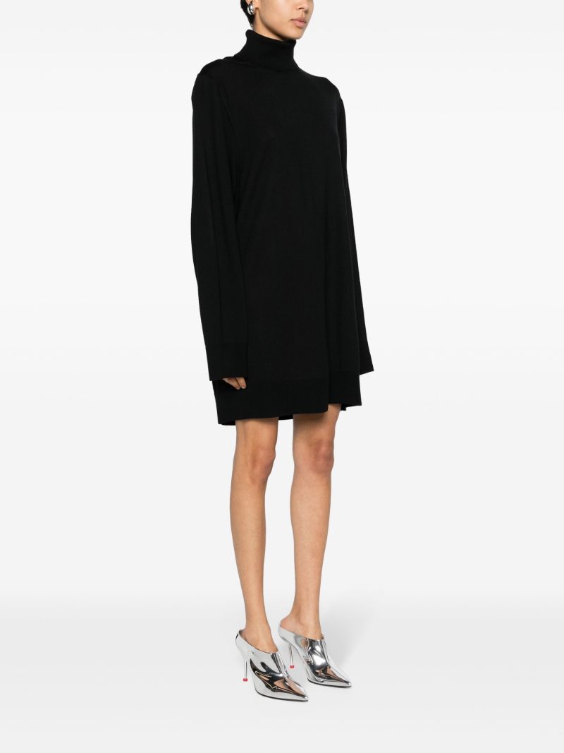 Black Roll-neck Mini Dress