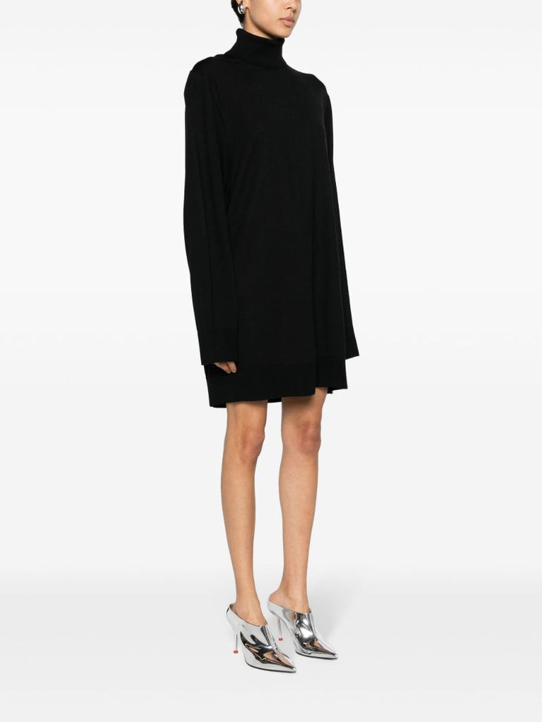 Black Roll-neck Mini Dress