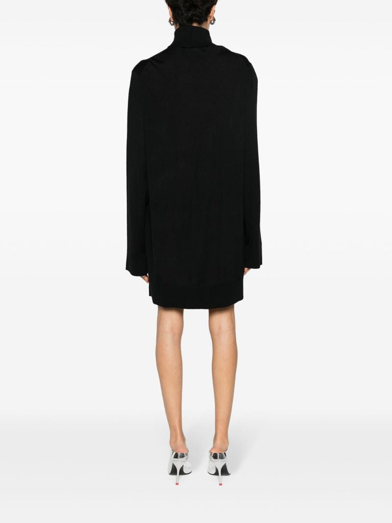 Black Roll-neck Mini Dress