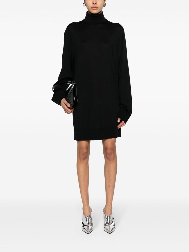 Black Roll-neck Mini Dress