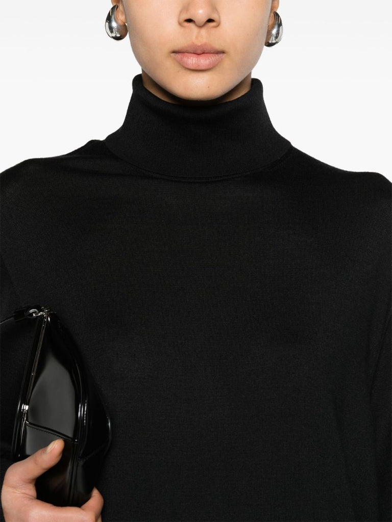 Black Roll-neck Mini Dress