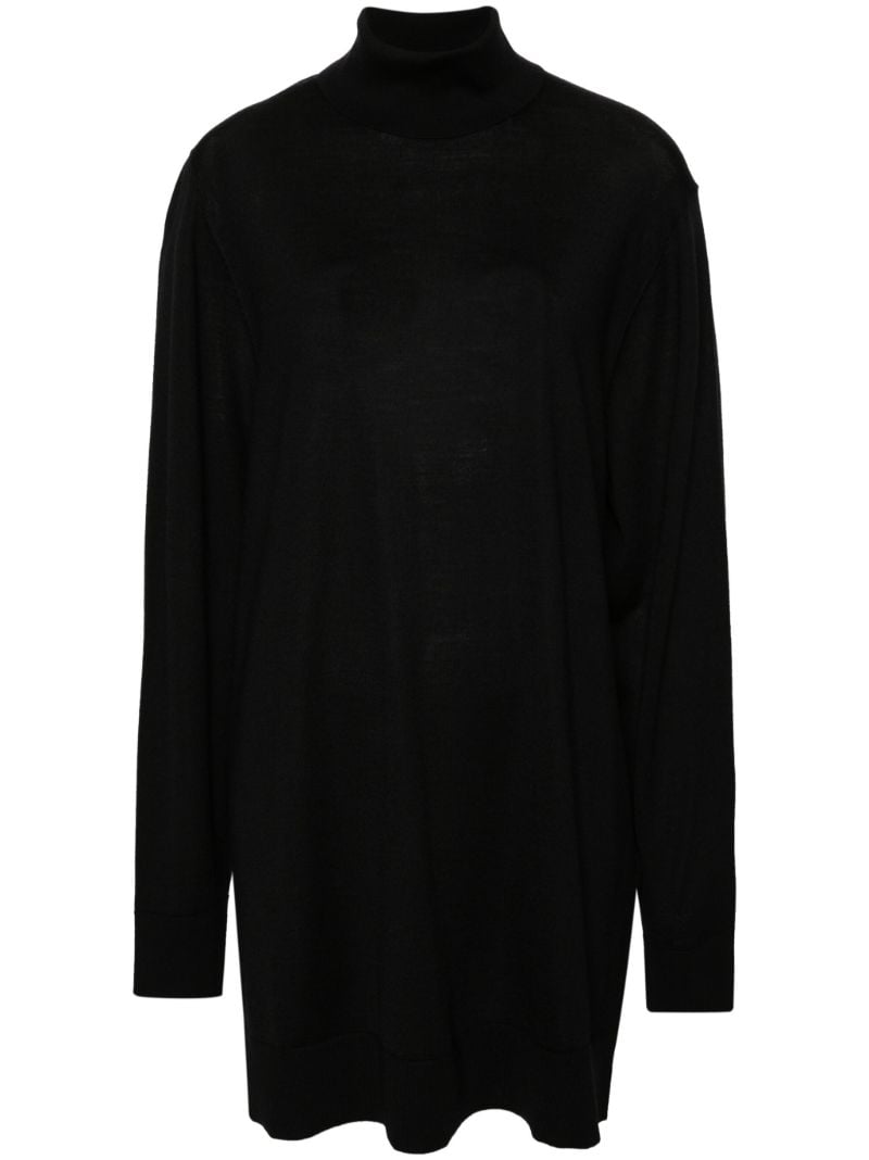 Black Roll-neck Mini Dress