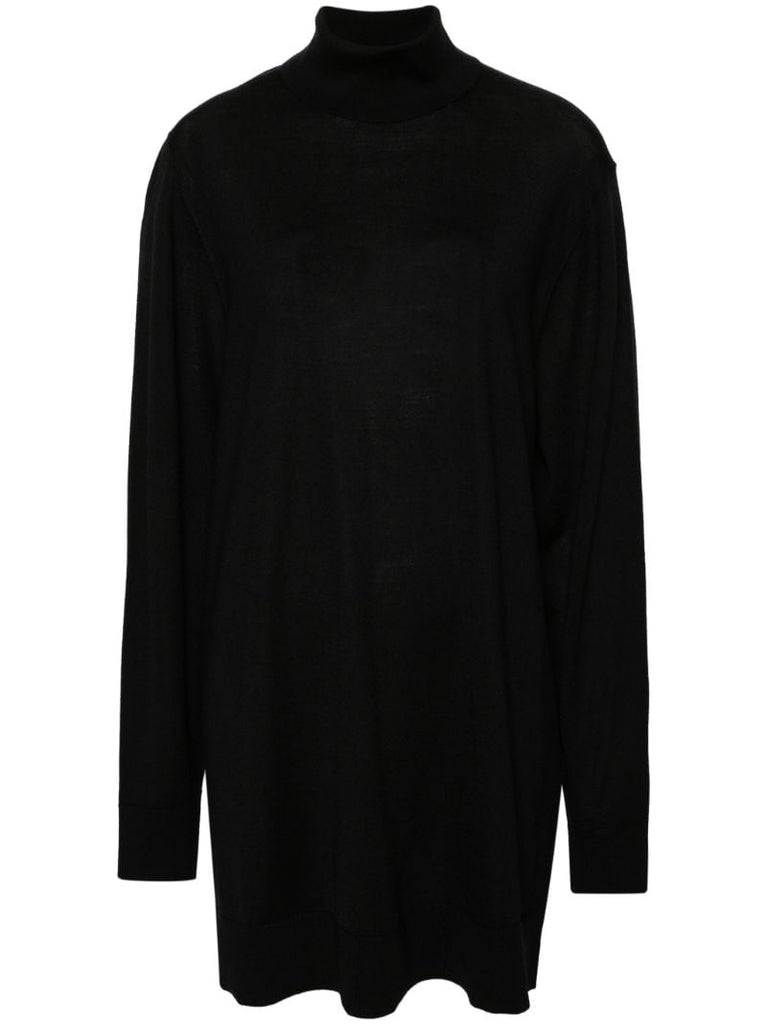Black Roll-neck Mini Dress