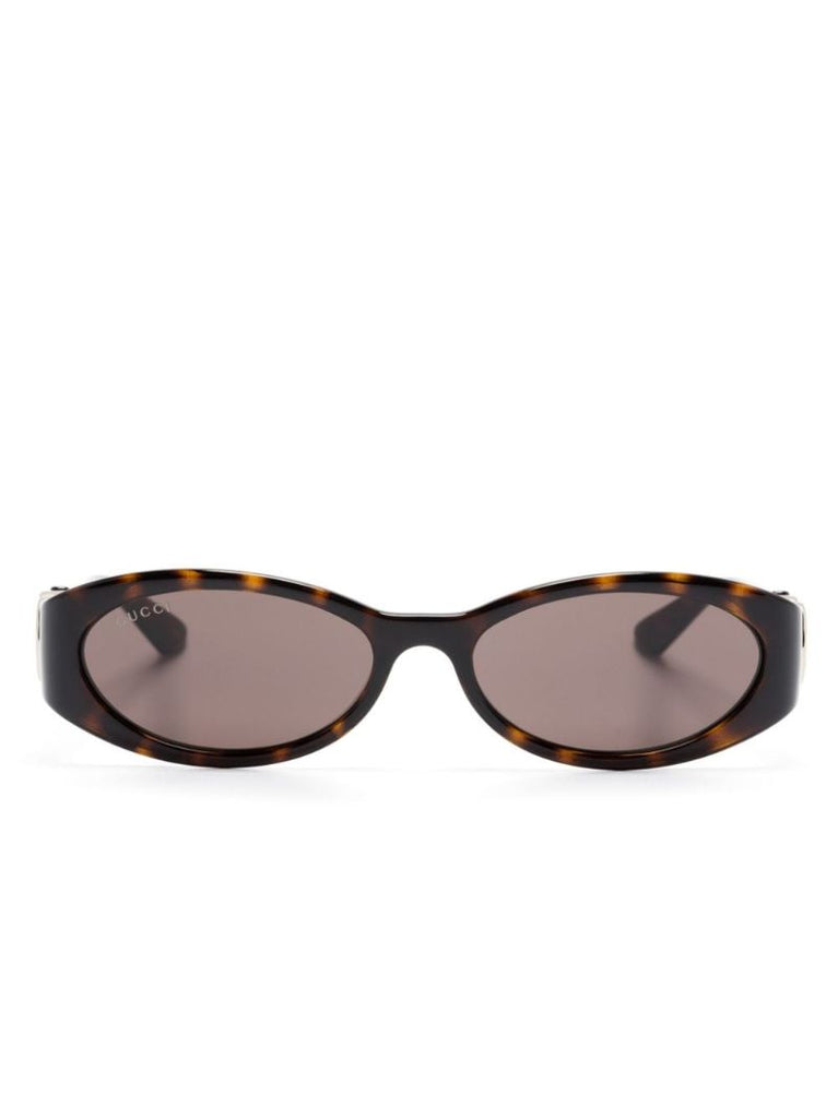 Brown Oval-frame Tortoiseshell Sunglasses