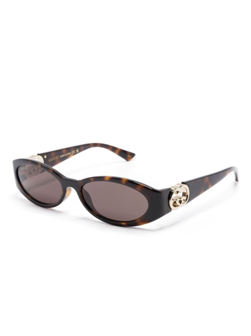 Brown Oval-frame Tortoiseshell Sunglasses