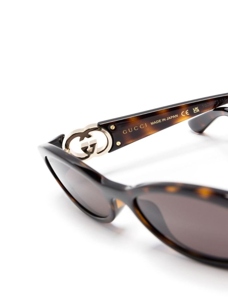 Brown Oval-frame Tortoiseshell Sunglasses