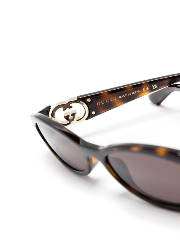 Brown Oval-frame Tortoiseshell Sunglasses
