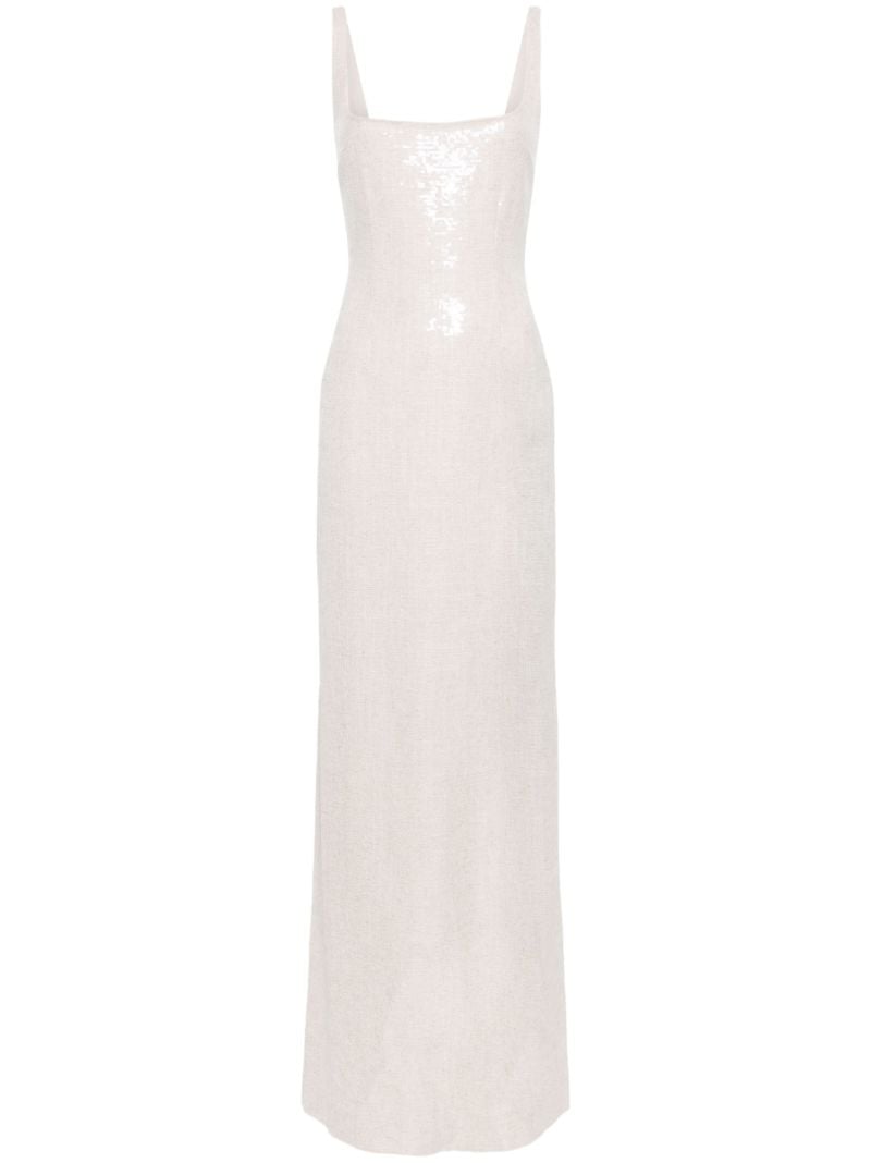 Neutral Electra Sequin-embellished Gown