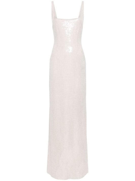 Neutral Electra Sequin-embellished Gown