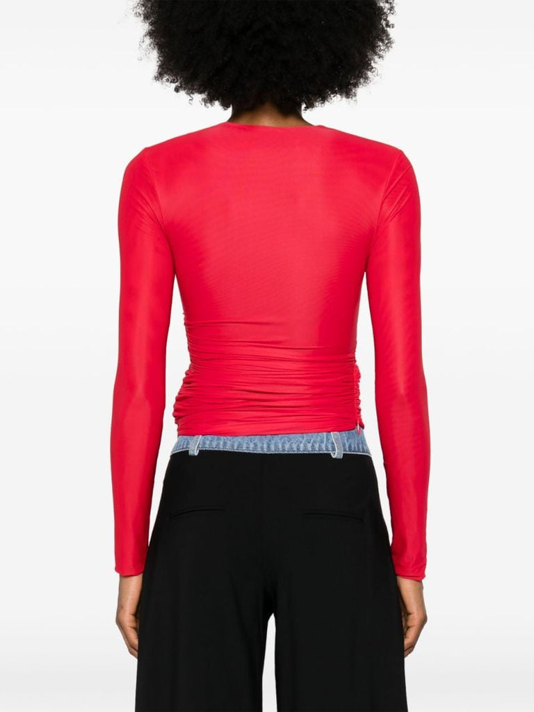Red Venus Loop Sculpted Top