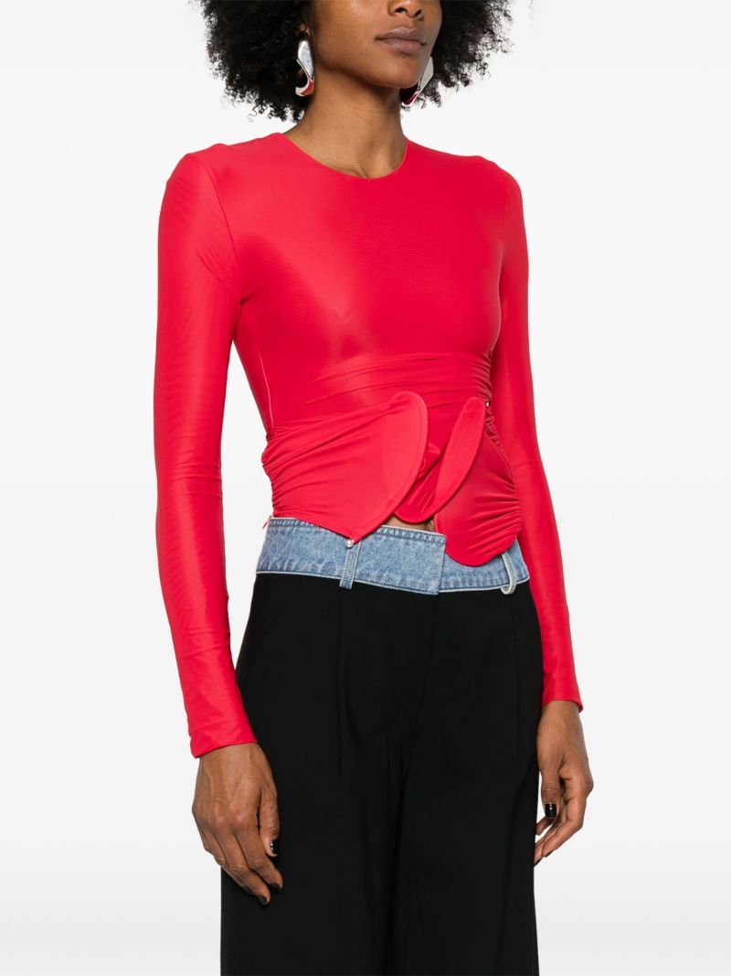 Red Venus Loop Sculpted Top