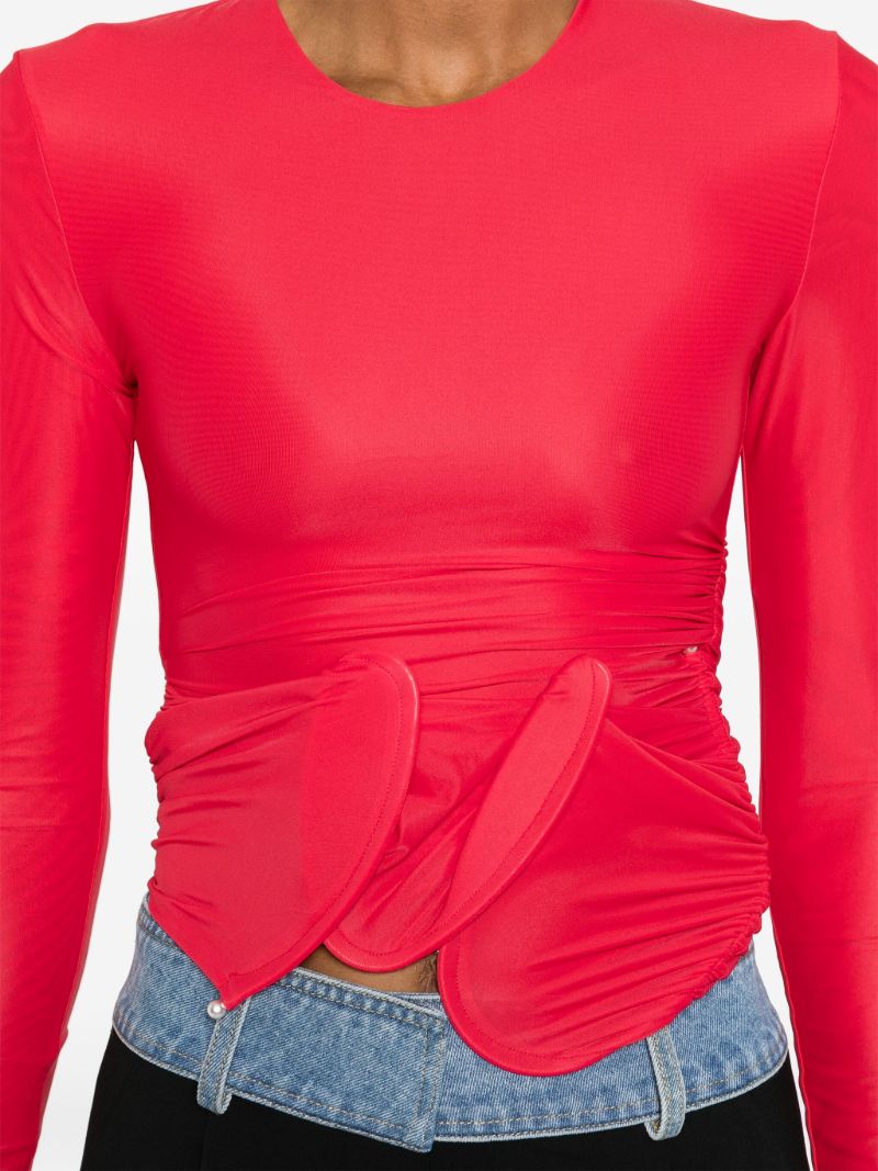Red Venus Loop Sculpted Top