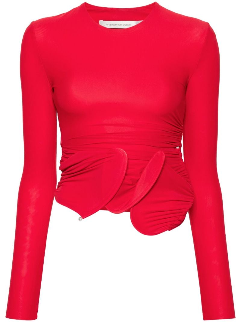 Red Venus Loop Sculpted Top