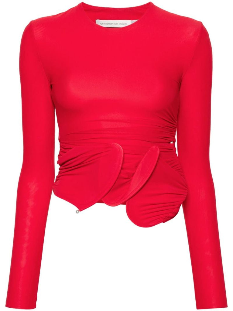 Red Venus Loop Sculpted Top