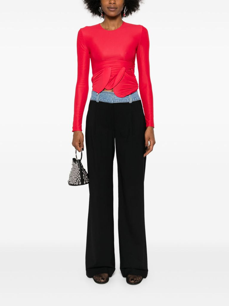 Red Venus Loop Sculpted Top