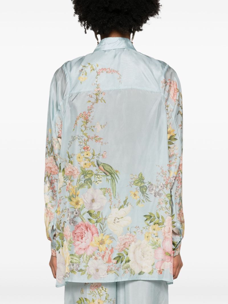 Blue Waverly Silk Shirt
