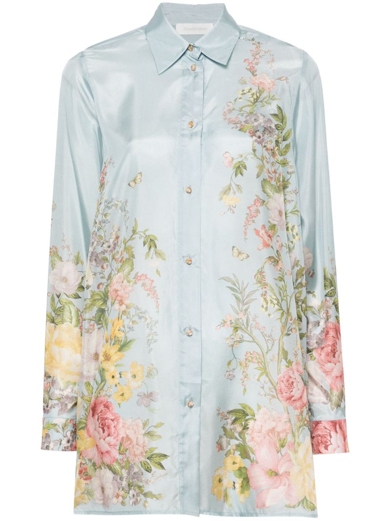 Blue Waverly Silk Shirt