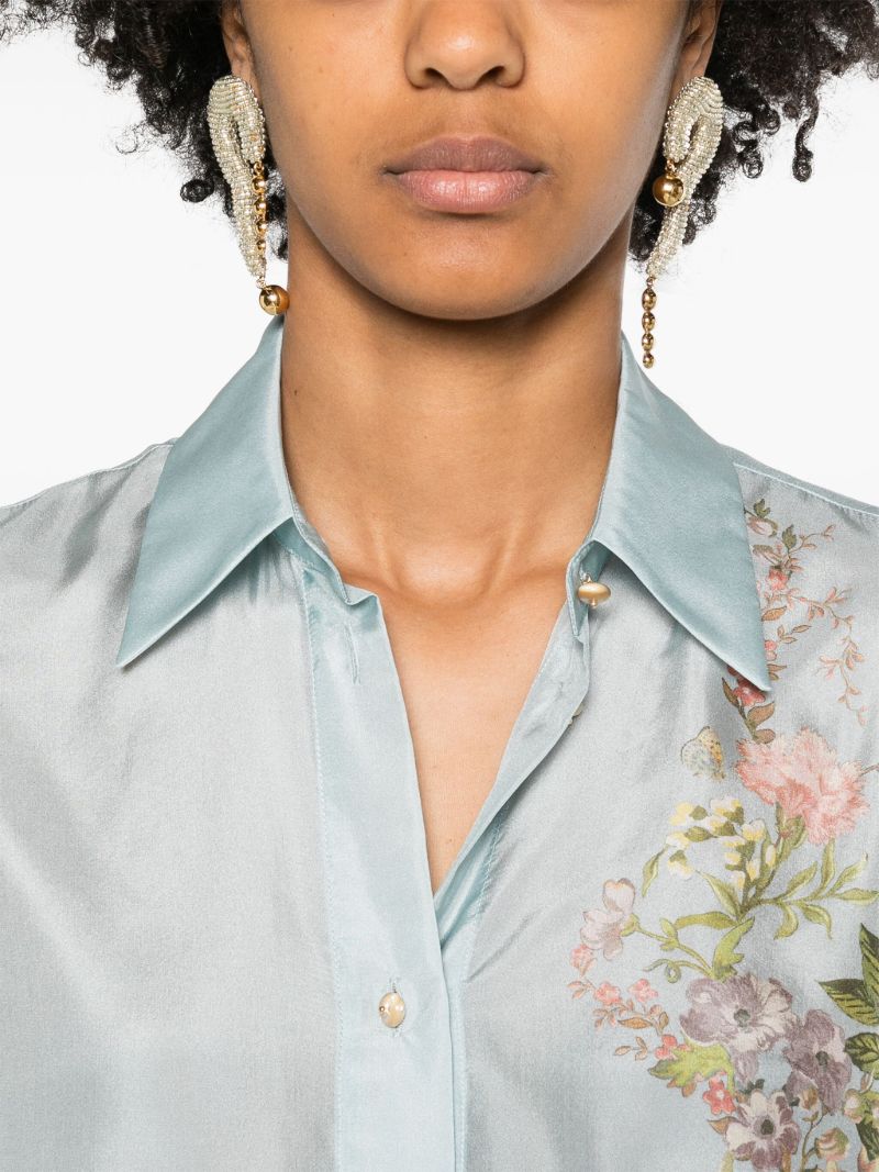 Blue Waverly Silk Shirt