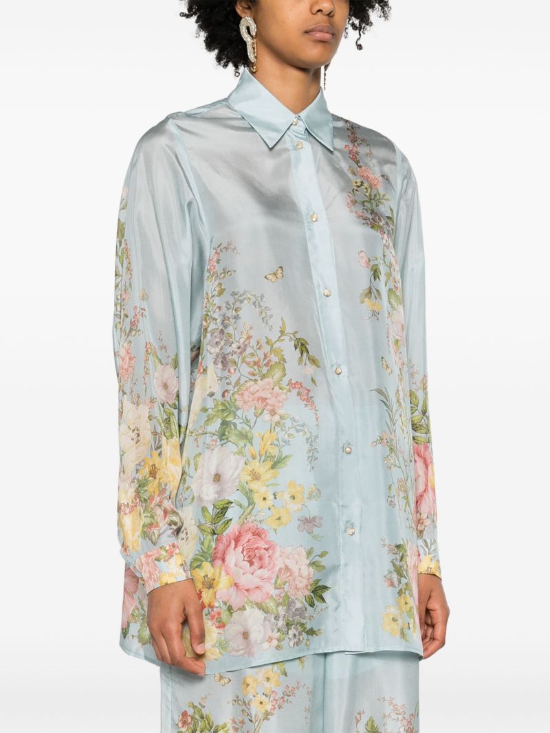 Blue Waverly Silk Shirt
