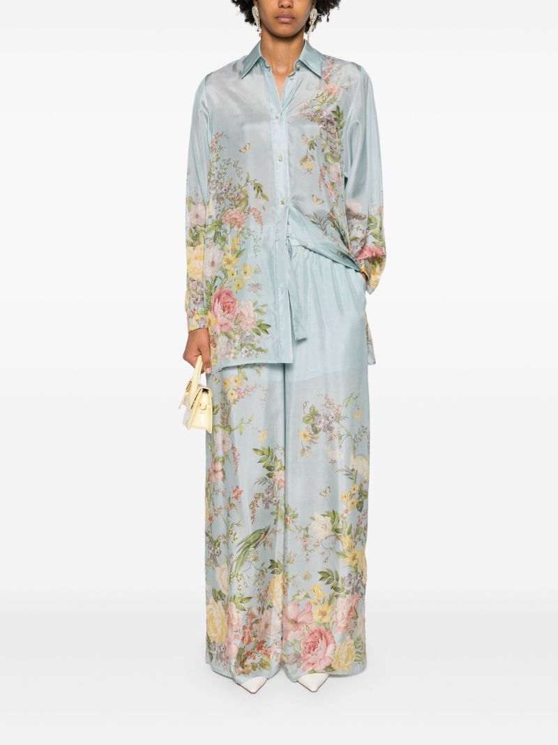 Blue Waverly Silk Shirt