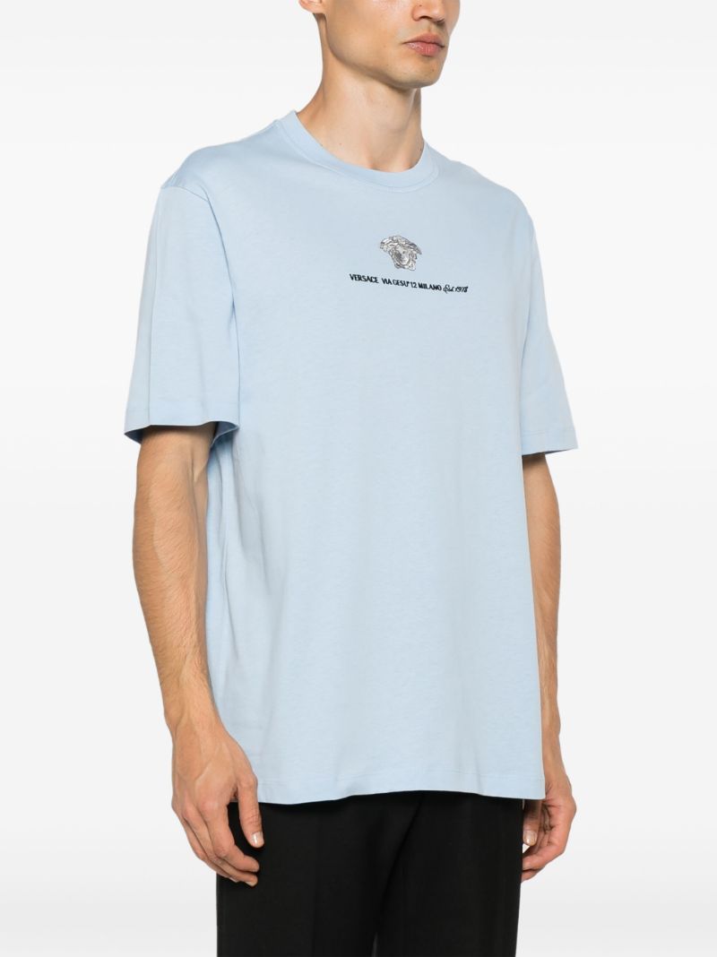 Blue Medusa Motif T-shirt