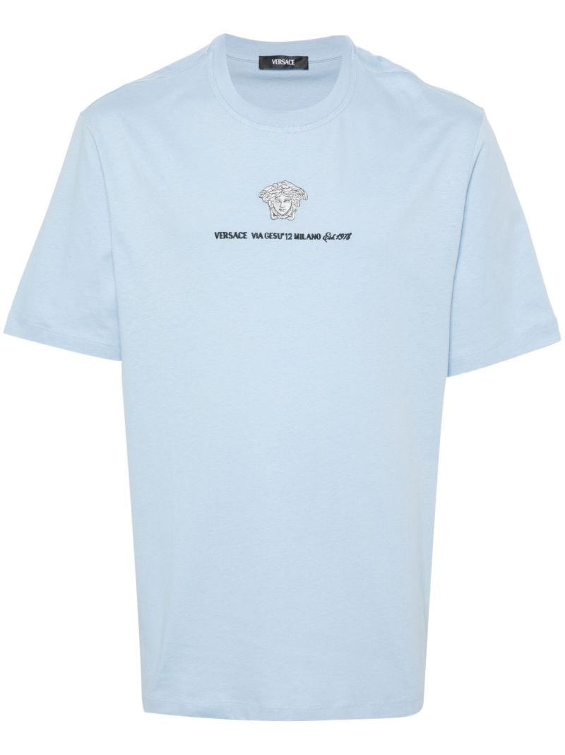 Blue Medusa Motif T-shirt