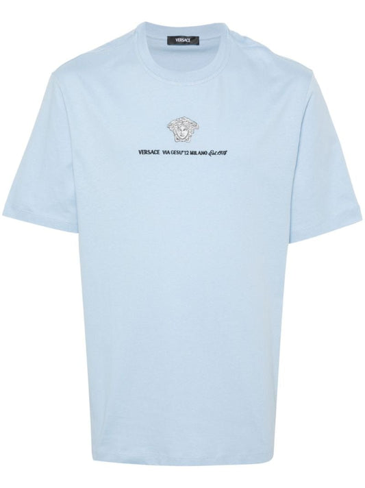 Blue Medusa Motif T-shirt
