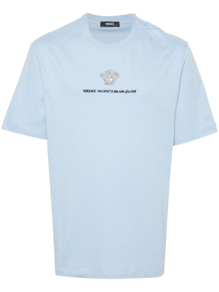 Blue Medusa Motif T-shirt