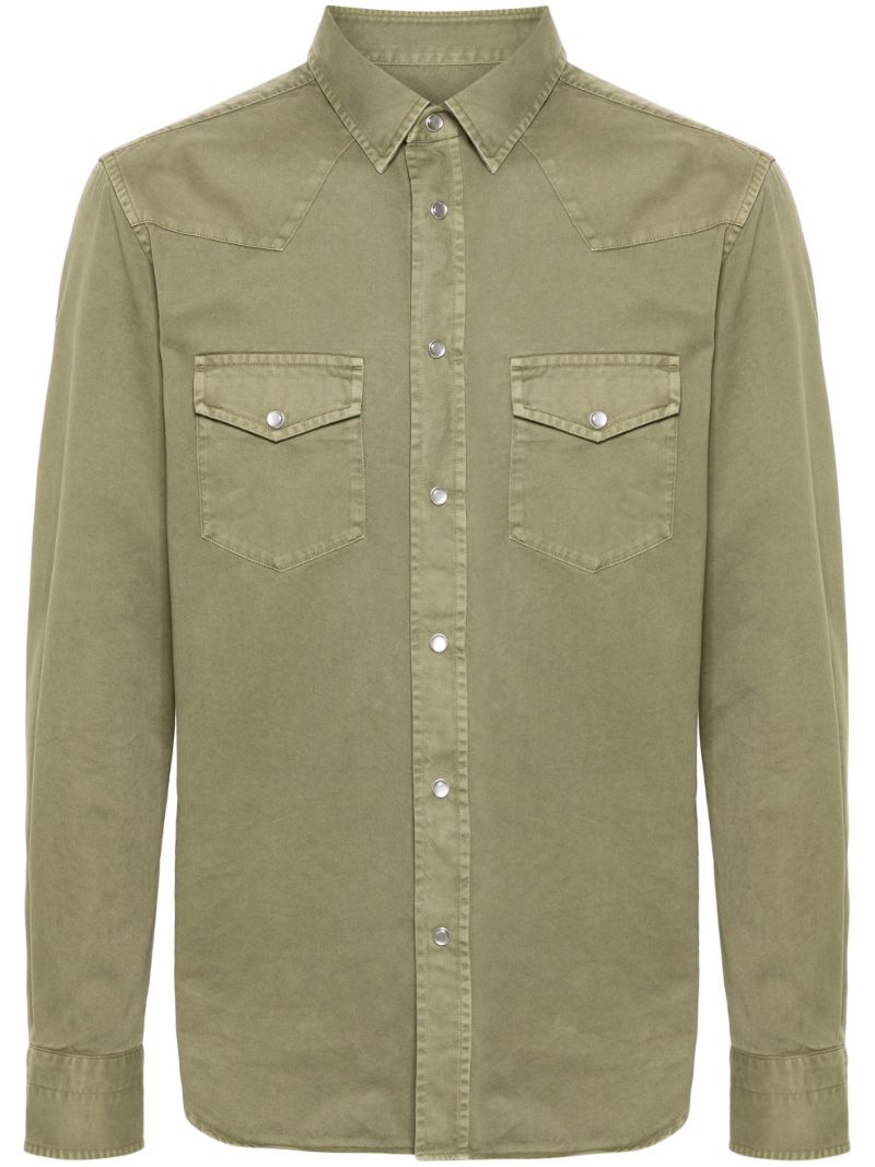 Green Long-sleeve Twill Shirt