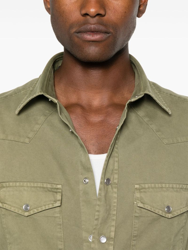 Green Long-sleeve Twill Shirt