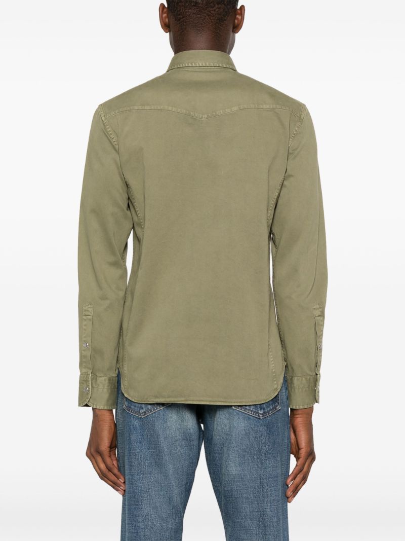 Green Long-sleeve Twill Shirt
