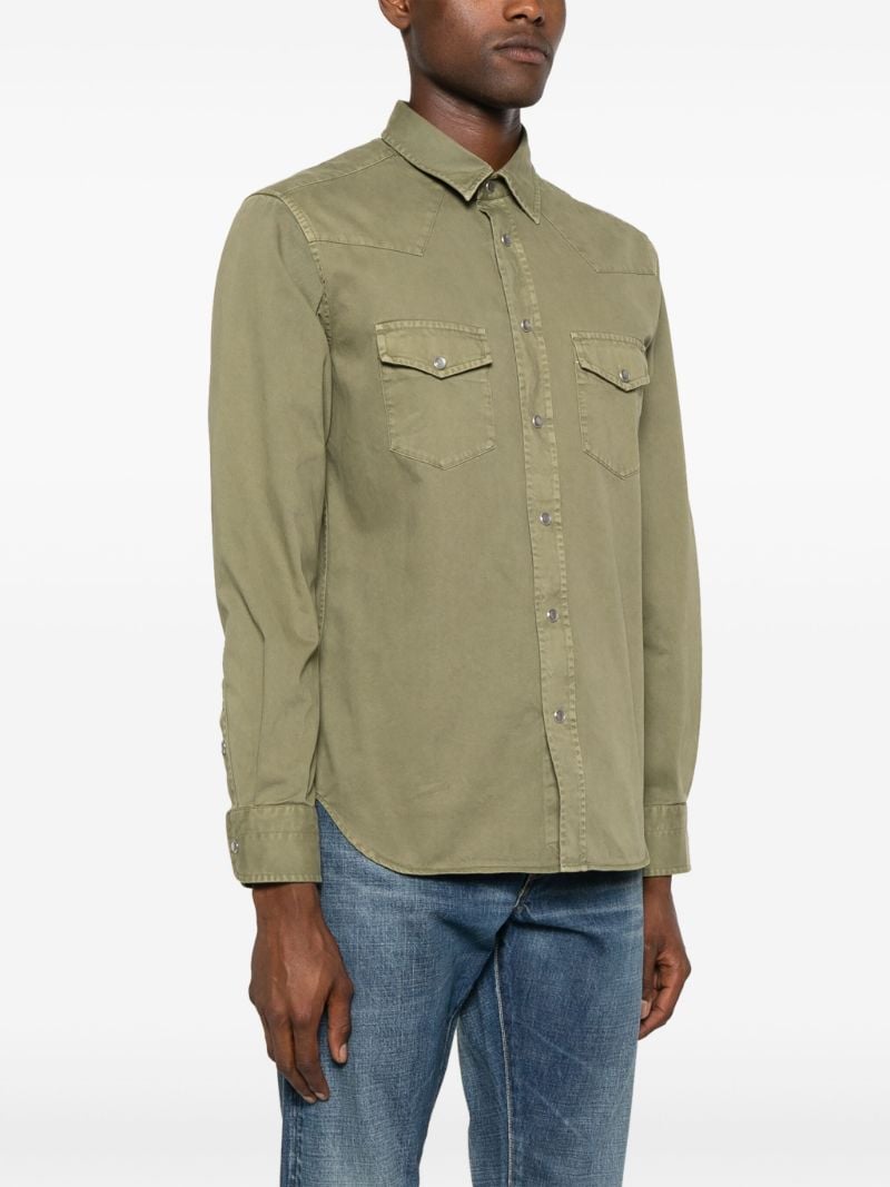 Green Long-sleeve Twill Shirt