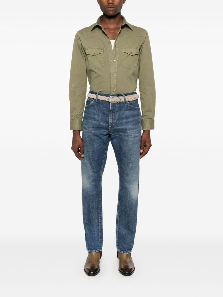 Green Long-sleeve Twill Shirt