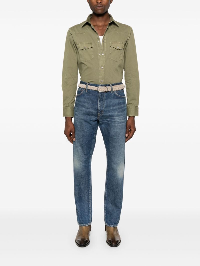 Green Long-sleeve Twill Shirt