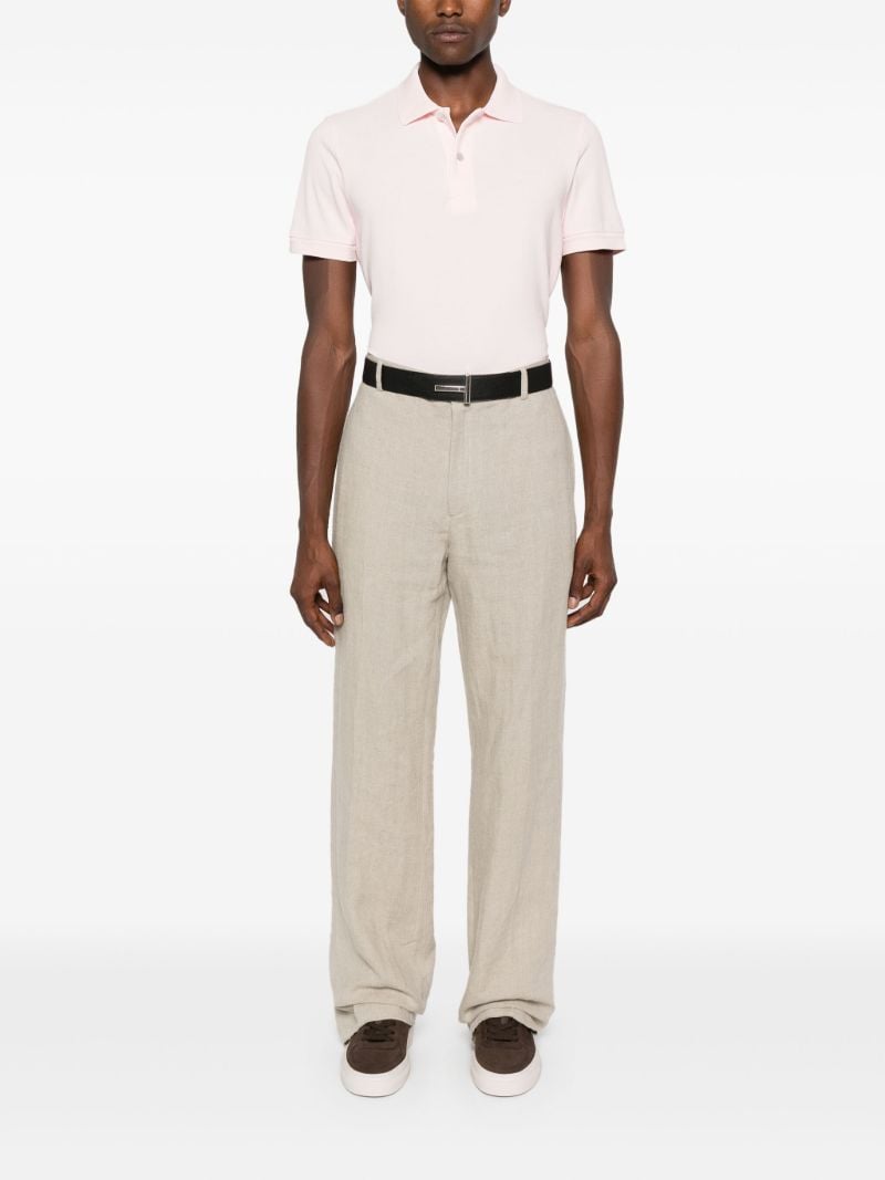 Pink Short-sleeve Cotton Polo Shirt
