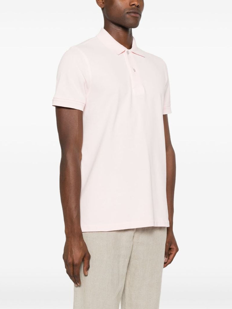 Pink Short-sleeve Cotton Polo Shirt