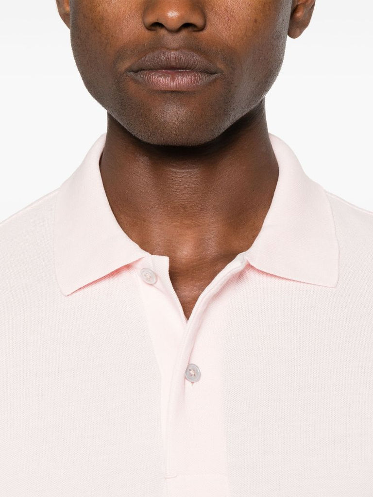 Pink Short-sleeve Cotton Polo Shirt