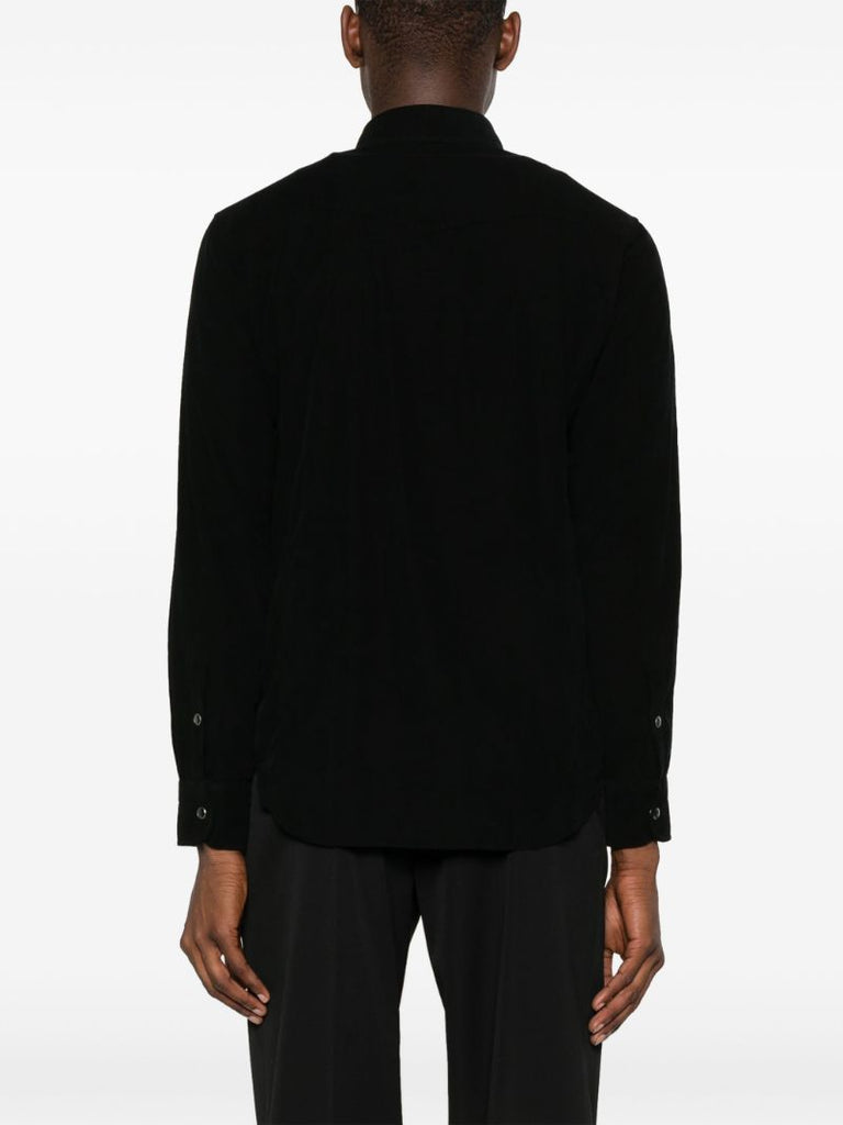 Black Corduroy Long-sleeve Cotton Shirt