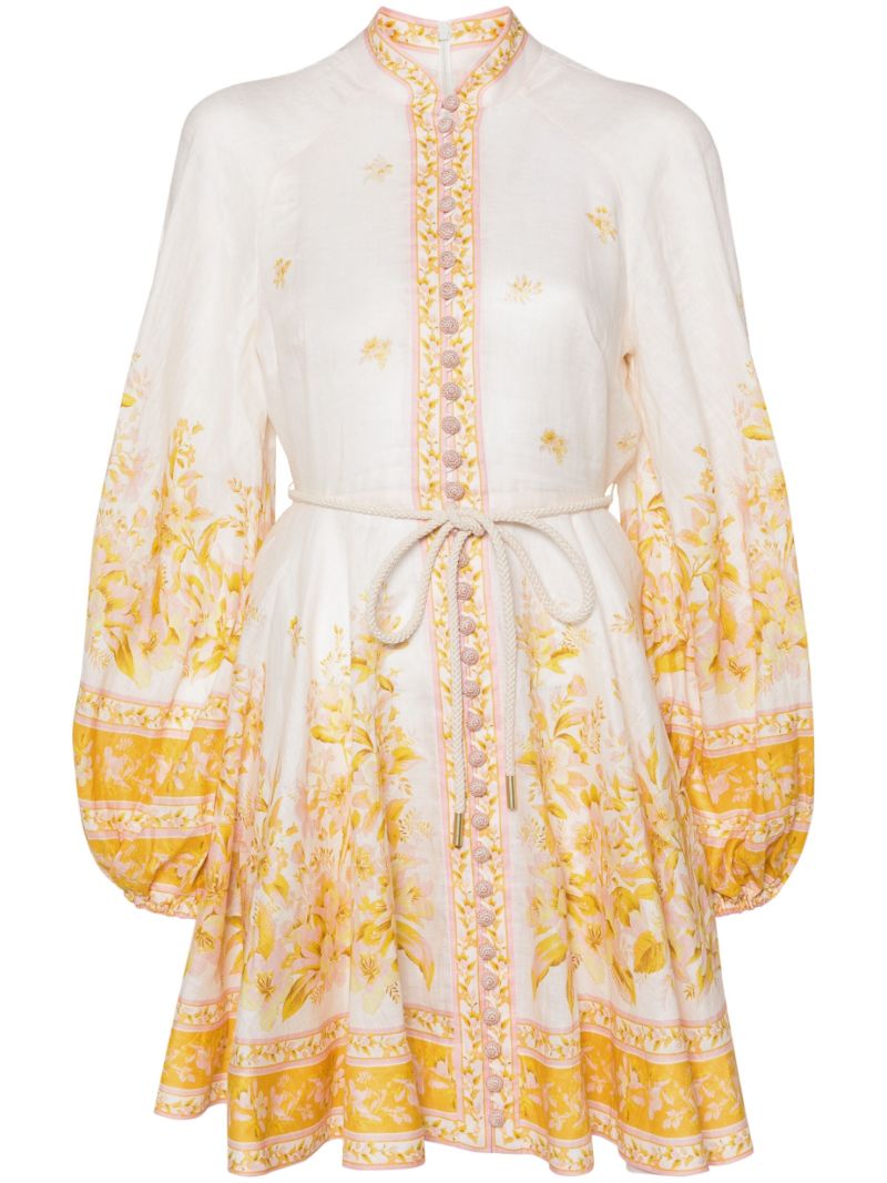 White Golden Mini Dress