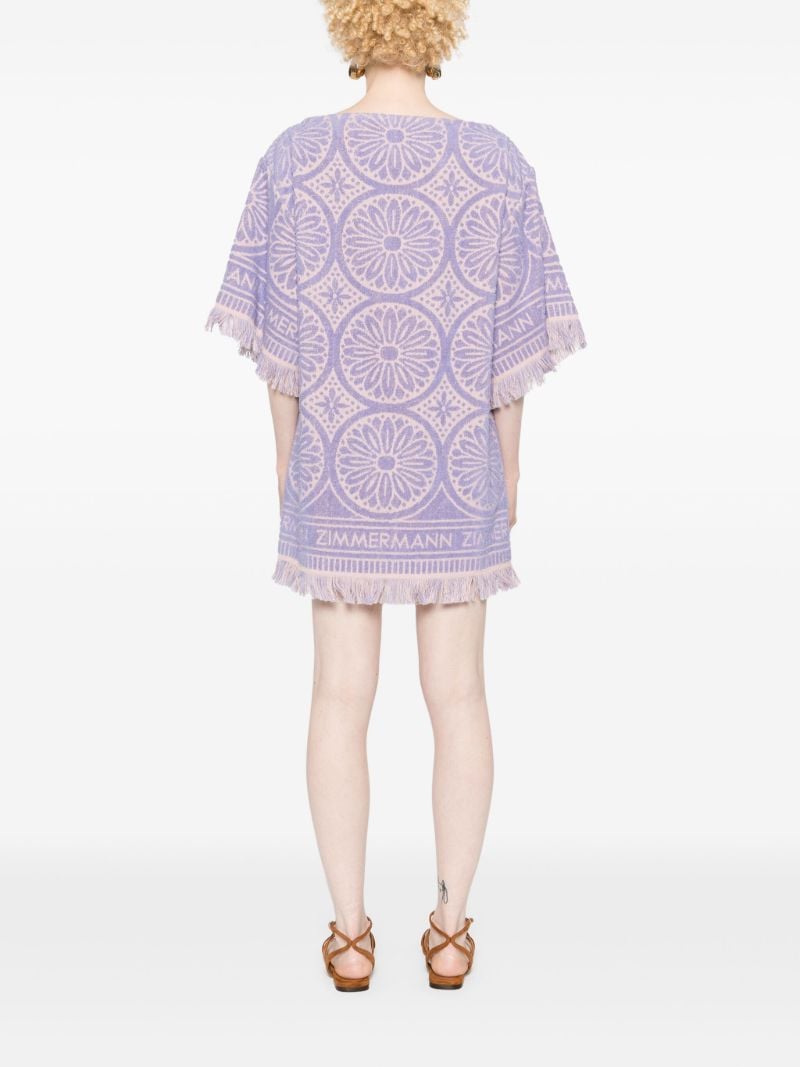 Pink Floral-jacquard Towel Dress
