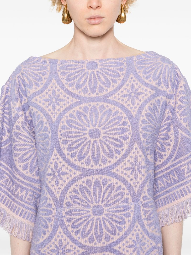 Pink Floral-jacquard Towel Dress