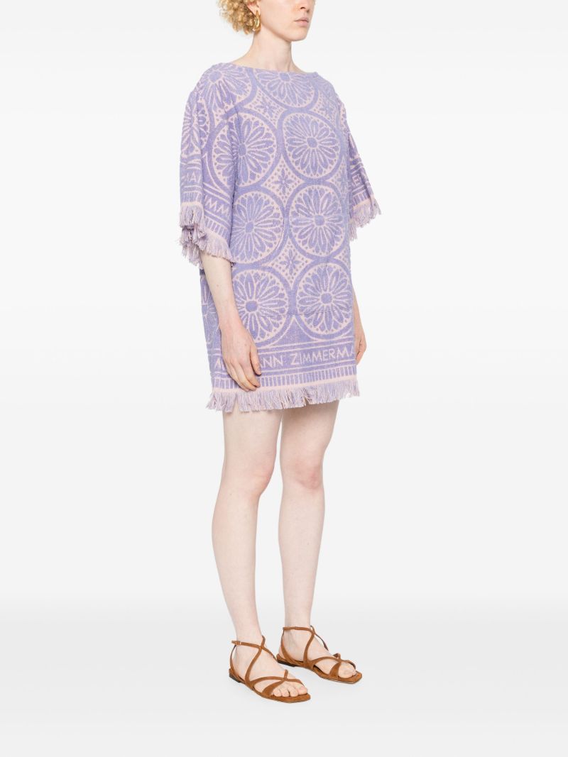 Pink Floral-jacquard Towel Dress