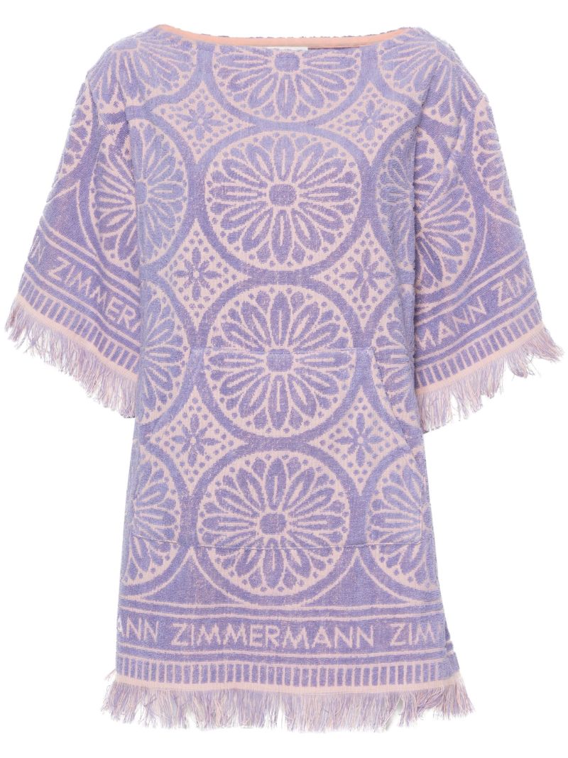 Pink Floral-jacquard Towel Dress