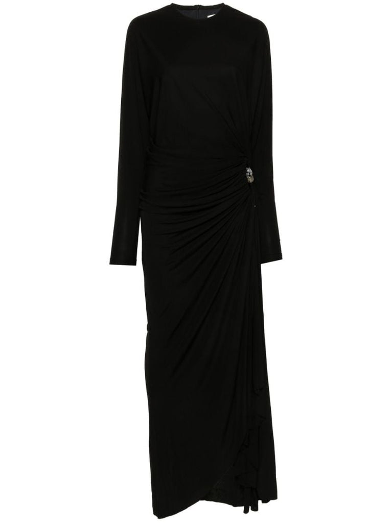 Black Helix Crystal Stone Gown