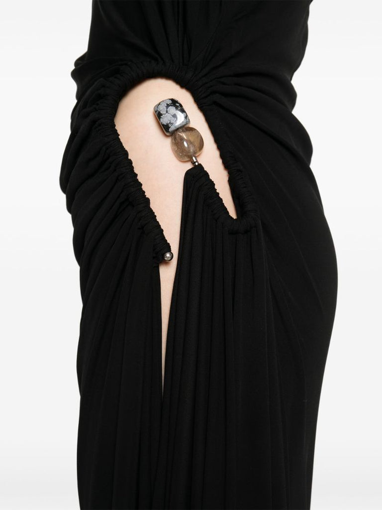 Black Helix Crystal Stone Gown